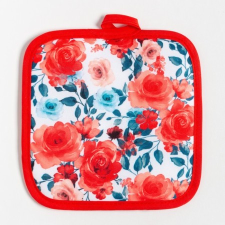 Kitchen set of "rose" dignity 17x17 cm, mittens 25x16 cm, apron 60x80 cm, 100% p/e-6