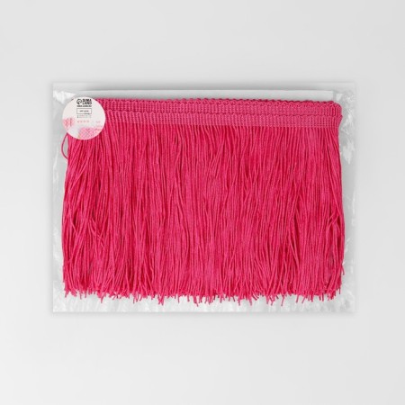 Decorative braid "Furrm", 15 cm, 5 ± 0.5 m, raspberry color-1