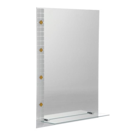 Mirror "Romb", with sandblasting graphics, wall, with a shelf, 45 × 60 cm-6