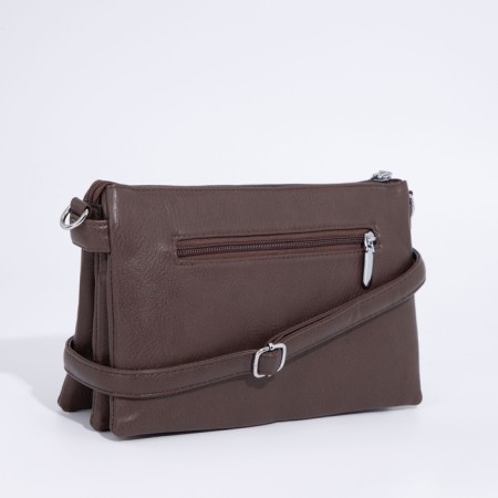 Cross-Bodi Bag on a zipper, brown color-1