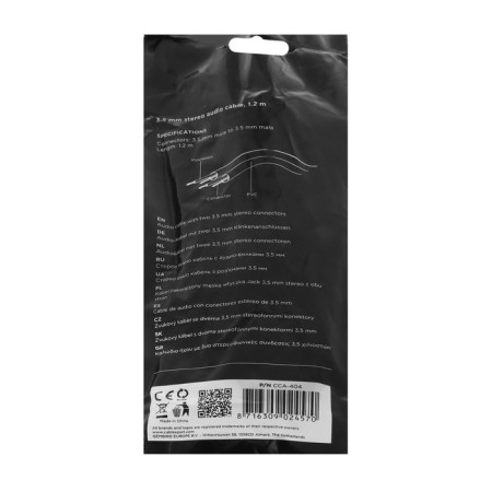 Audio Gembird CCA-404, Jack 3.5 mm (M) -Jack 3.5 mm (M), 1.2 m, black-2