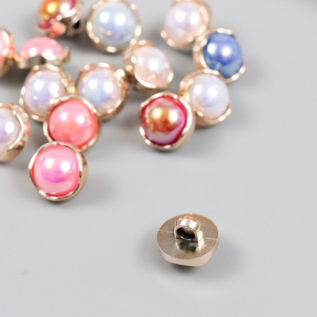Button plastic for creativity "mother -of -pearl pearl" set of 15 pcs mix 1.2x1.2x1.1 cm-2