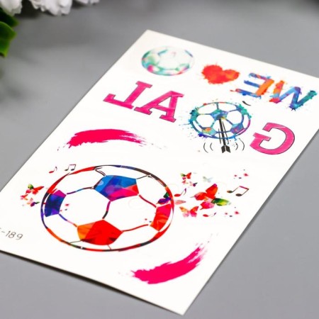 Tattoo on the body color "football" 12x7.5 cm-1