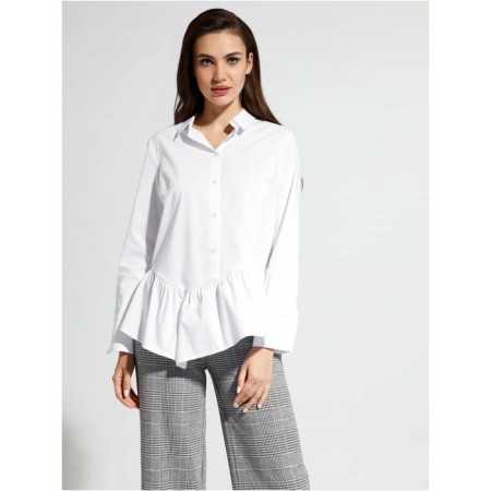 Women's shirt with an asymmetric Basque Contse Elegant, size XL, color White-2