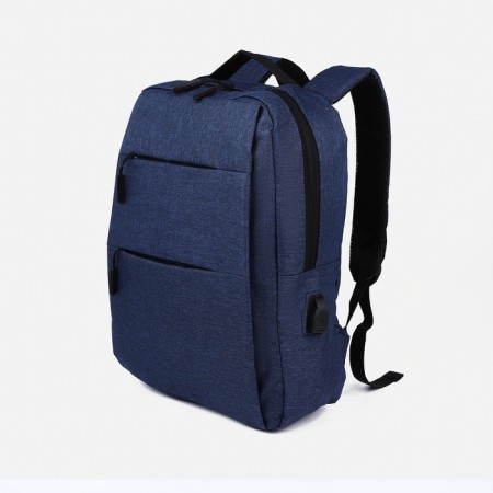 A backpack with a zipper, the color is blue-2