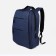 A backpack with a zipper, the color is blue