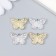 Decor for creativity metal, rhinestones "Butterfly with open wings" mix 1.4x1.9 cm