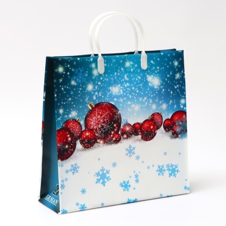 New Year. New Year's "festive blue" package soft plastic 30 x 30 cm.