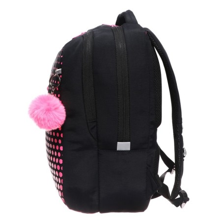 Youth backpack 40 x 28 x 16 cm, Grizzly, ergonomic back, laptop compartment, black/pink-4