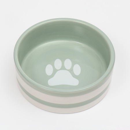 Ceramic “trace” bowl 300 ml 12.5 x 4.5 cm, gray-green in white strip-3