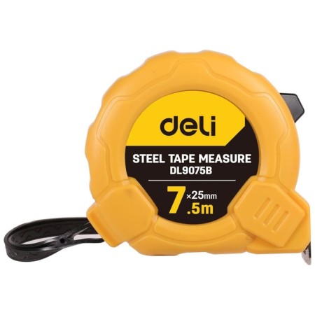 Roulette Deli DL9075B 98281, shockproof case, 7.5 m x 25 mm 25 mm