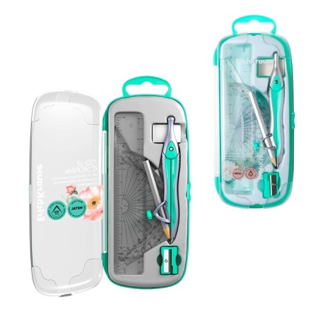 Ready -made Erichkrause "Pastel Bloom", 7 items, pencil case, green-9