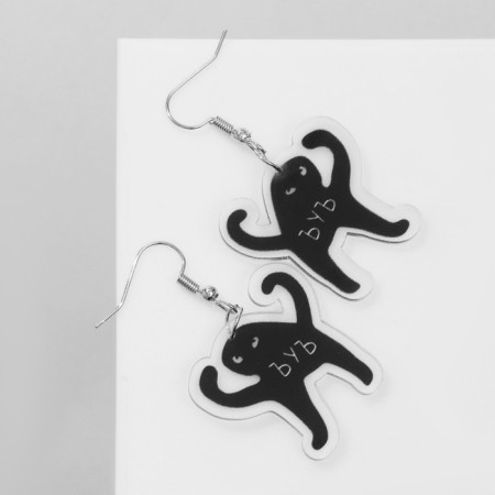 Acryl Earrings "Kommersant", black color-1