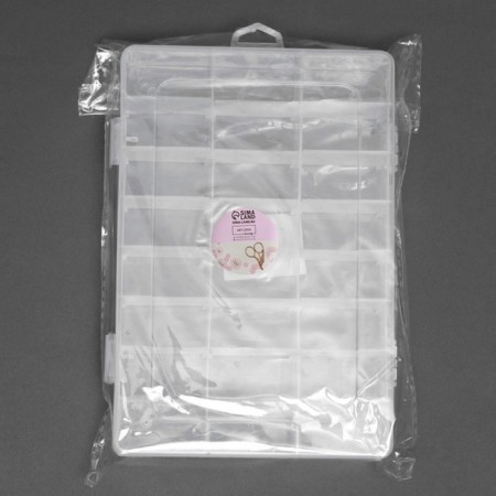 Organizer for needlework, with removable cells, 24 departments, 19.5 × 13.5 × 3.5 cm, the color is transparent-6