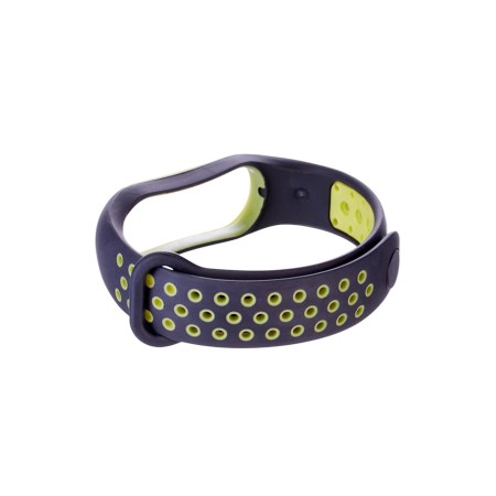 Luazon strap for fitness bracelet Mi Band 5/6/7, with perforation, black-green-2