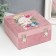 Casket tree "Lama in flowers" velvet pink 10x16x16 cm