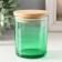 Bank for candles glass with a green gradient cover 220 ml 7x7x8.4 cm