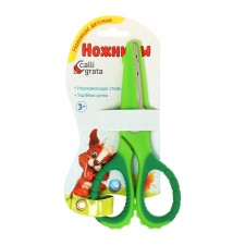 Scissors 13.5cm rubberized handles, rounded ends of the blades, crocodile green calligrata 1058294