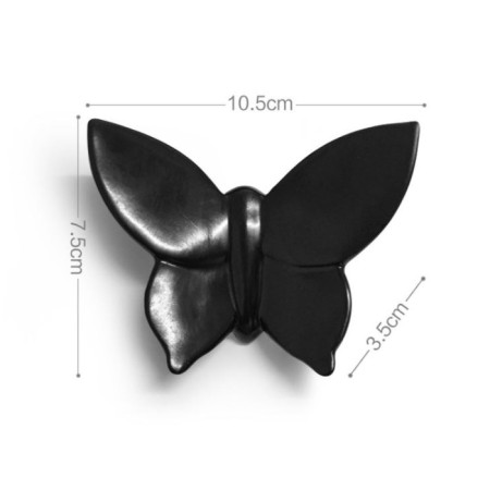 Wall -wall decor "Butterflies" 7.5 x 10.5 cm, black, (set 5 pcs)-4