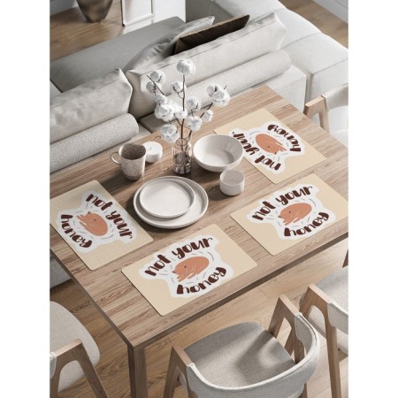 A set of napkins for setting the “Message” table, rectangular, rounded edges, size 30x46 cm, 4 pcs
