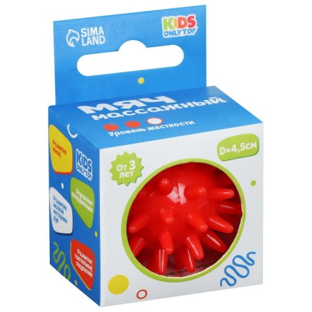 Massage ball Onlytop "Hedgehog", d = 4.5 cm, red color-4