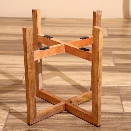 Kashpo on the stand "Hani" metal, wood (set 2 pcs), diameter 29 and 26 cm-5