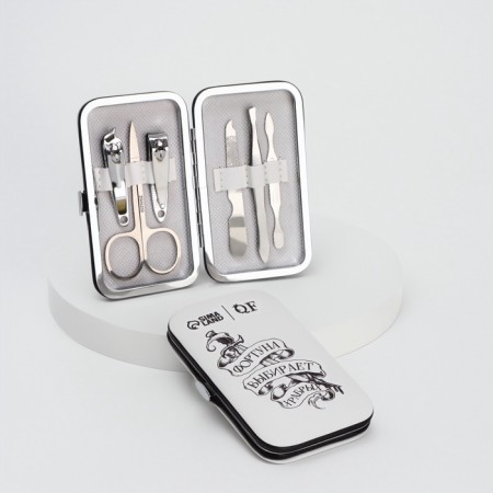 The manicure set "Fortune", 6 items, in a case, black, white-2
