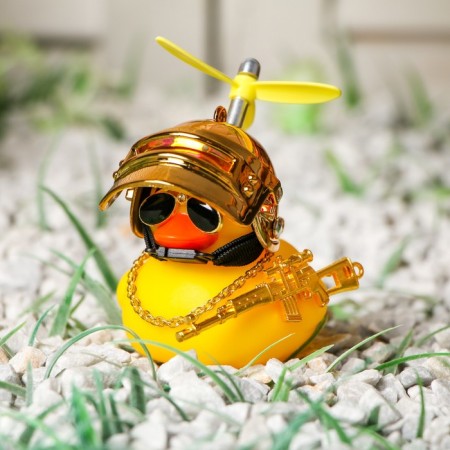 Duck with propeller yellow, golden helmet