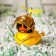 Duck with propeller yellow, golden helmet