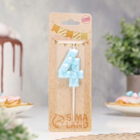 Candle for the cake "ice", the number "4, blue-1