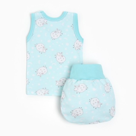 A set for a boy (T-shirt/panties per diaper), blue/sheep color, height 68-74 cm-3