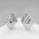 Earrings Metal "Chord" rhombus, silver color