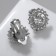 Clips "Sunflower", white color in silver