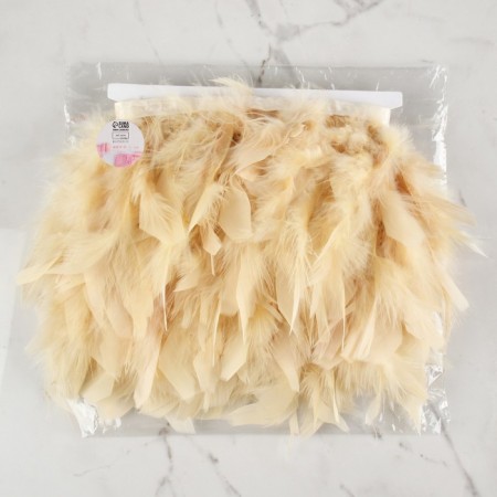 Tesma with feathers turkey, 13-17 cm, 5 ± 0.5 m, cream color-5