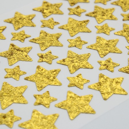 Plastic sticker with glitter "stars" MIX 35.5x12.7 cm-2