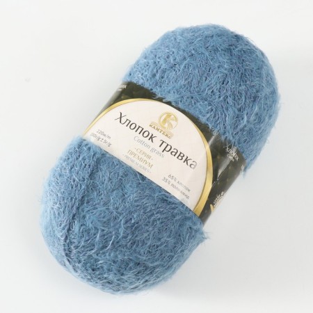 Yarn "cotton grass" 65% cotton 35% polyamide 220 m/100g (022 jeans)-1