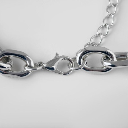 Necklace "Golden chain" braid, silver color, 45 cm-1