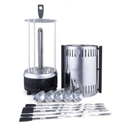 ELECTROSHSHLELSK KITFORT KT-1405, 900 watts, 5 skewers, silver-3