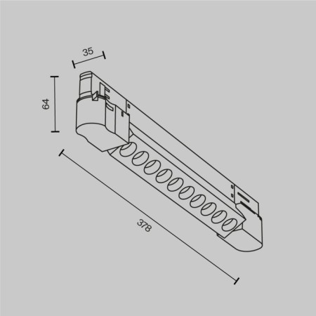 Technical TR195-3-10W2.7K-M-W POINTS track lamp, 378x35x64 mm, LED, 10W, 680LM, 2700K, white color-9