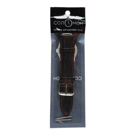 Solomon watch strap 22 mm, genuine leather, L-20 cm, black-3