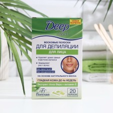 Wax strips for depilation of the face of Deep Depil, with aloe vera, 20 pcs.