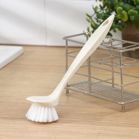 Brush for dishes with a straight handle Malta, 5 × 5 × 23 cm, beige color