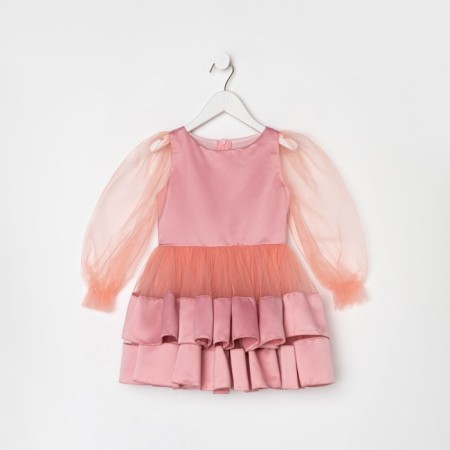 Платье нарядное детское KAFTAN, рост 110-116 см (32), персиковый-7