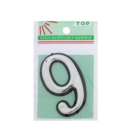 Door number "9", plastic, chromium color-2
