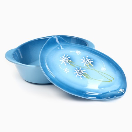 Baking capacity "Oval meal with a lid" 2.2l / 30x22x11.5cm, milk thistle-3