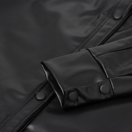 Women's shirt from eco -leather Mist, r.48, black-7