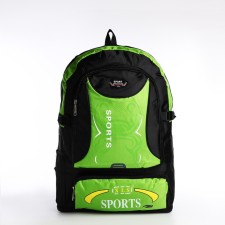 A thyroid backpack with an increase in 55l, 5 external pockets, green color