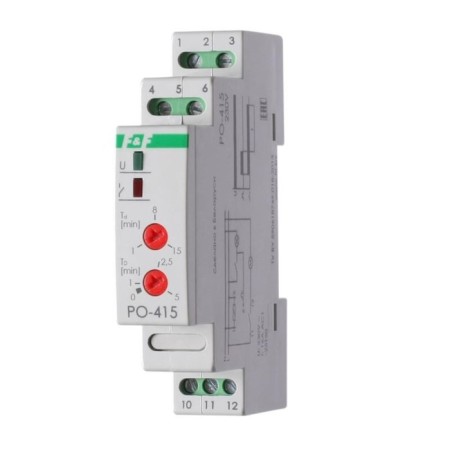 Time relay F&F EA02.001.018 PO-415 230V, 16A, IP20 shutdown delay, contact control, Mont