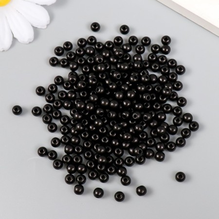 Set of beads "needlework" plastic, diameter 5 mm, 25 g, black-1