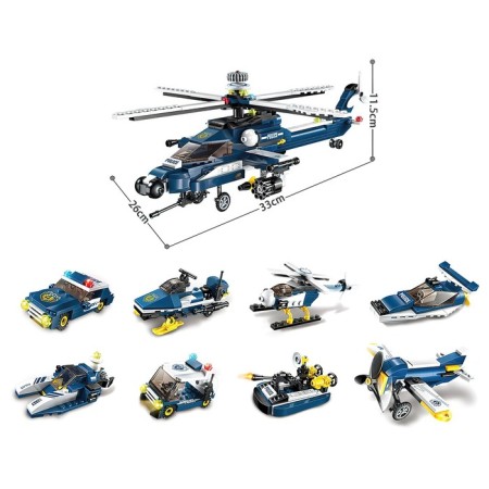 Constructor Police "Police Transport", 8 types, mix-8